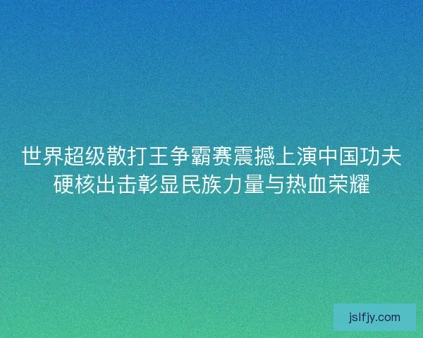 世界超级散打王争霸赛震撼上演中国功夫硬核出击彰显民族力量与热血荣耀