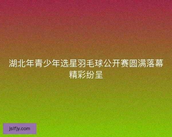 湖北年青少年选星羽毛球公开赛圆满落幕精彩纷呈